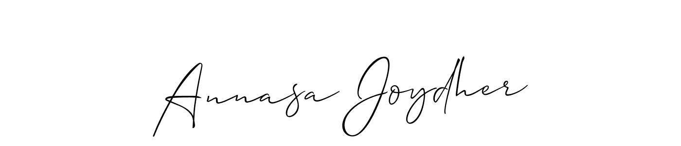 It looks lik you need a new signature style for name Annasa Joydher. Design unique handwritten (Allison_Script) signature with our free signature maker in just a few clicks. Annasa Joydher signature style 2 images and pictures png