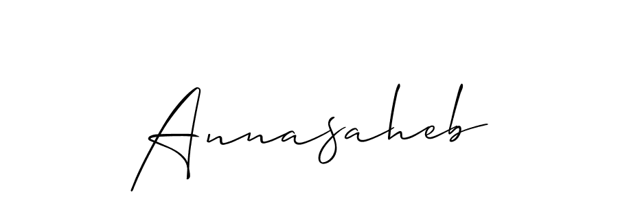 Use a signature maker to create a handwritten signature online. With this signature software, you can design (Allison_Script) your own signature for name Annasaheb. Annasaheb signature style 2 images and pictures png