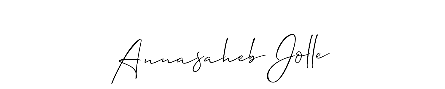 The best way (Allison_Script) to make a short signature is to pick only two or three words in your name. The name Annasaheb Jolle include a total of six letters. For converting this name. Annasaheb Jolle signature style 2 images and pictures png