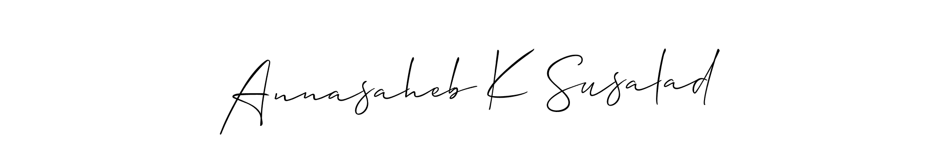 Make a beautiful signature design for name Annasaheb K Susalad. With this signature (Allison_Script) style, you can create a handwritten signature for free. Annasaheb K Susalad signature style 2 images and pictures png