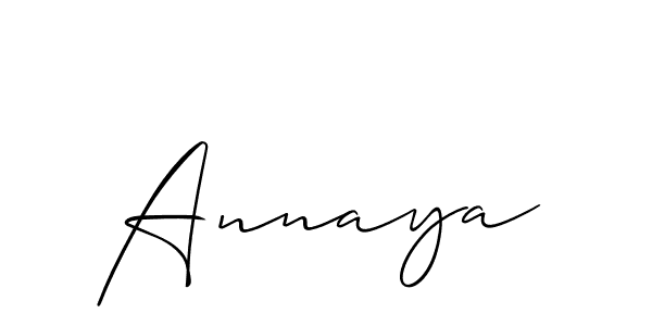 How to make Annaya signature? Allison_Script is a professional autograph style. Create handwritten signature for Annaya name. Annaya signature style 2 images and pictures png