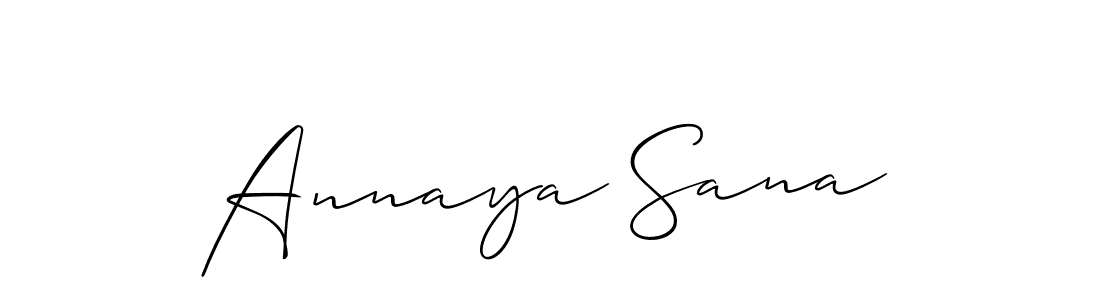 Make a beautiful signature design for name Annaya Sana. With this signature (Allison_Script) style, you can create a handwritten signature for free. Annaya Sana signature style 2 images and pictures png