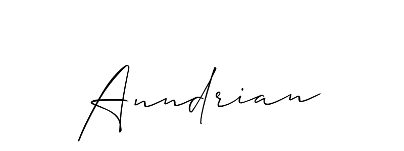 Also we have Anndrian name is the best signature style. Create professional handwritten signature collection using Allison_Script autograph style. Anndrian signature style 2 images and pictures png