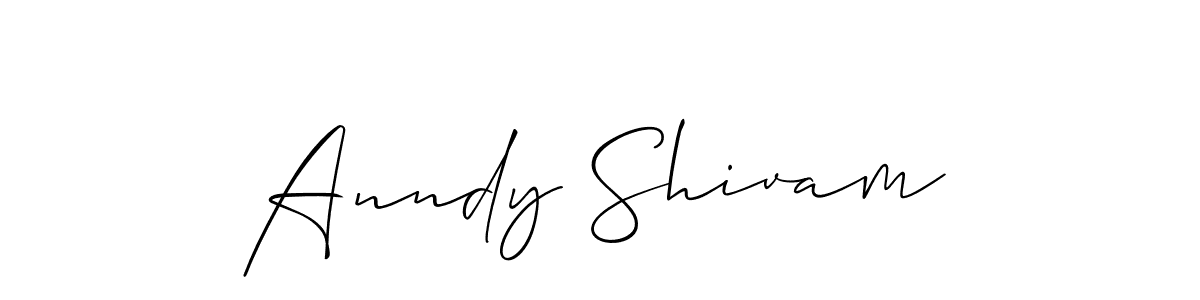 Use a signature maker to create a handwritten signature online. With this signature software, you can design (Allison_Script) your own signature for name Anndy Shivam. Anndy Shivam signature style 2 images and pictures png