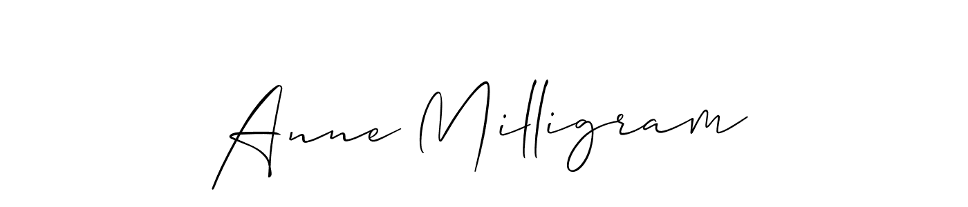 How to make Anne Milligram signature? Allison_Script is a professional autograph style. Create handwritten signature for Anne Milligram name. Anne Milligram signature style 2 images and pictures png