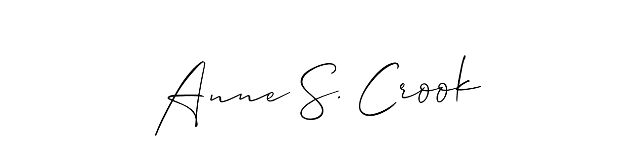 How to make Anne S. Crook name signature. Use Allison_Script style for creating short signs online. This is the latest handwritten sign. Anne S. Crook signature style 2 images and pictures png