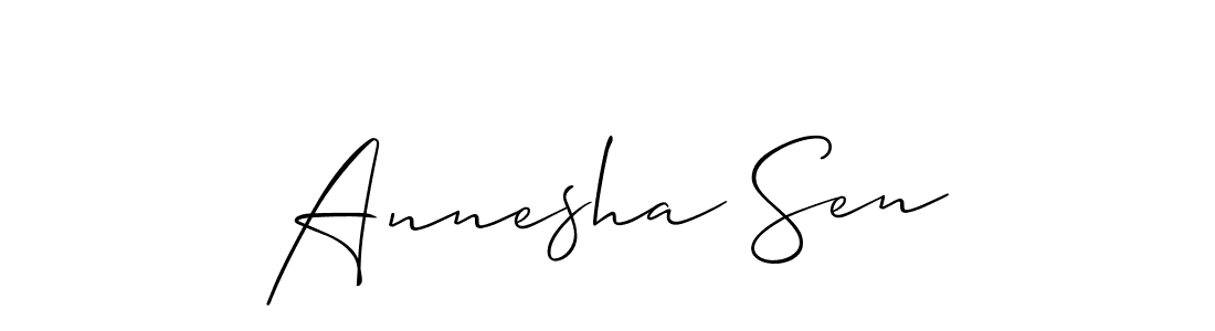 How to make Annesha Sen name signature. Use Allison_Script style for creating short signs online. This is the latest handwritten sign. Annesha Sen signature style 2 images and pictures png