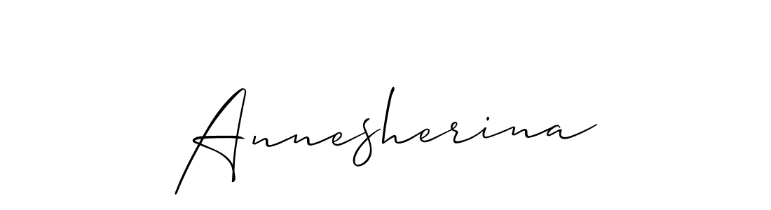 How to make Annesherina name signature. Use Allison_Script style for creating short signs online. This is the latest handwritten sign. Annesherina signature style 2 images and pictures png