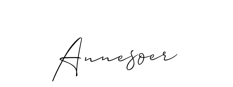 Create a beautiful signature design for name Annesoer. With this signature (Allison_Script) fonts, you can make a handwritten signature for free. Annesoer signature style 2 images and pictures png