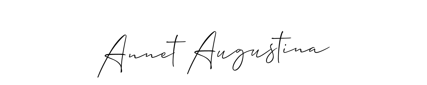 if you are searching for the best signature style for your name Annet Augustina. so please give up your signature search. here we have designed multiple signature styles  using Allison_Script. Annet Augustina signature style 2 images and pictures png