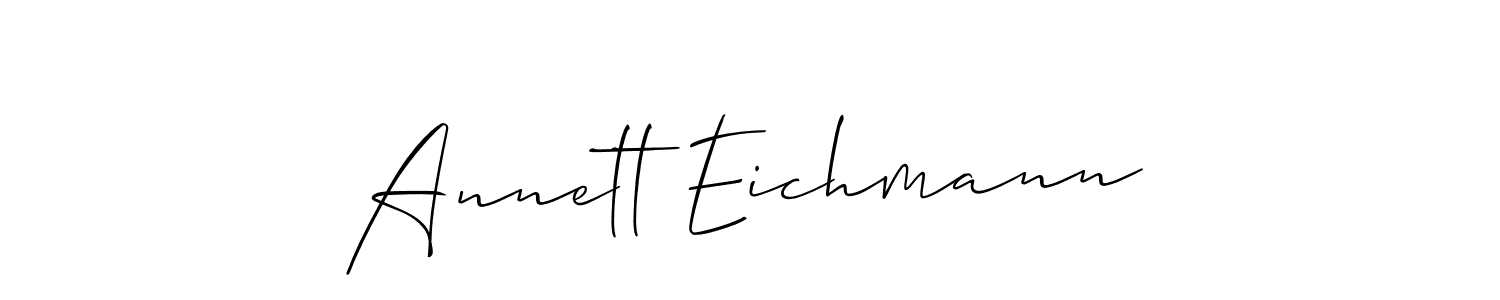 Make a beautiful signature design for name Annett Eichmann. With this signature (Allison_Script) style, you can create a handwritten signature for free. Annett Eichmann signature style 2 images and pictures png