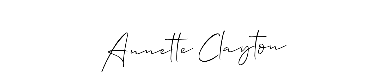 Design your own signature with our free online signature maker. With this signature software, you can create a handwritten (Allison_Script) signature for name Annette Clayton. Annette Clayton signature style 2 images and pictures png