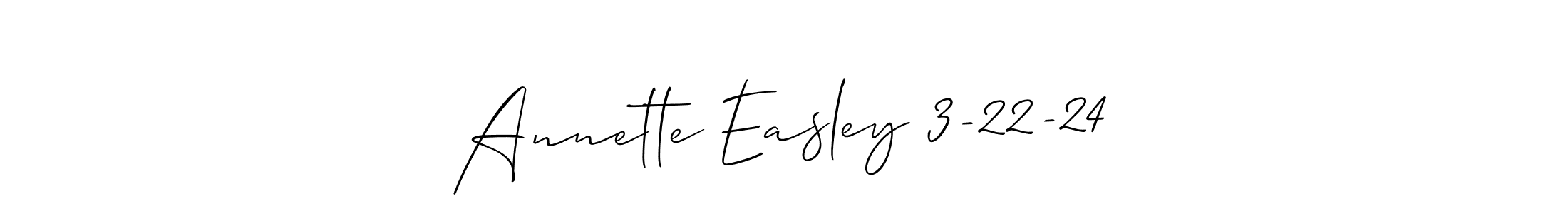 Make a beautiful signature design for name Annette Easley 3-22-24. With this signature (Allison_Script) style, you can create a handwritten signature for free. Annette Easley 3-22-24 signature style 2 images and pictures png