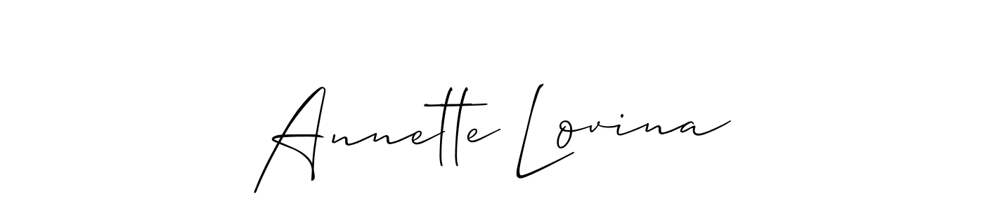 How to make Annette Lovina signature? Allison_Script is a professional autograph style. Create handwritten signature for Annette Lovina name. Annette Lovina signature style 2 images and pictures png