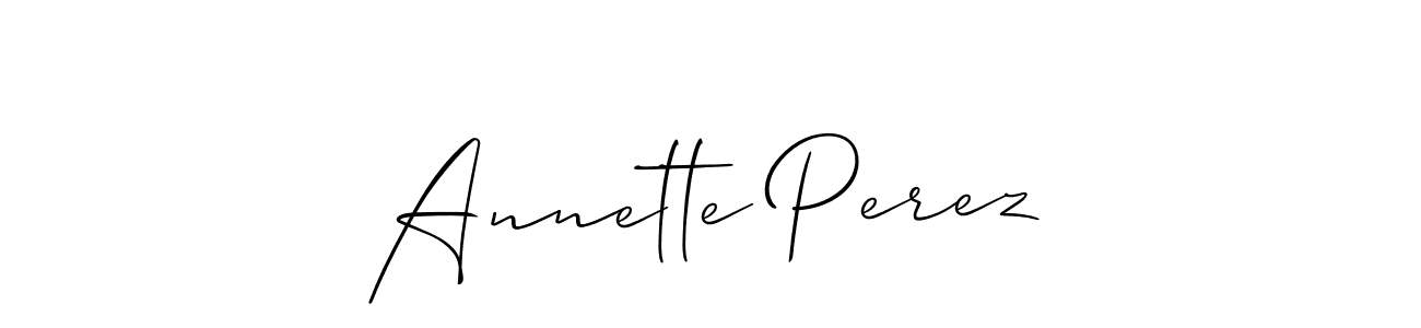 It looks lik you need a new signature style for name Annette Perez. Design unique handwritten (Allison_Script) signature with our free signature maker in just a few clicks. Annette Perez signature style 2 images and pictures png