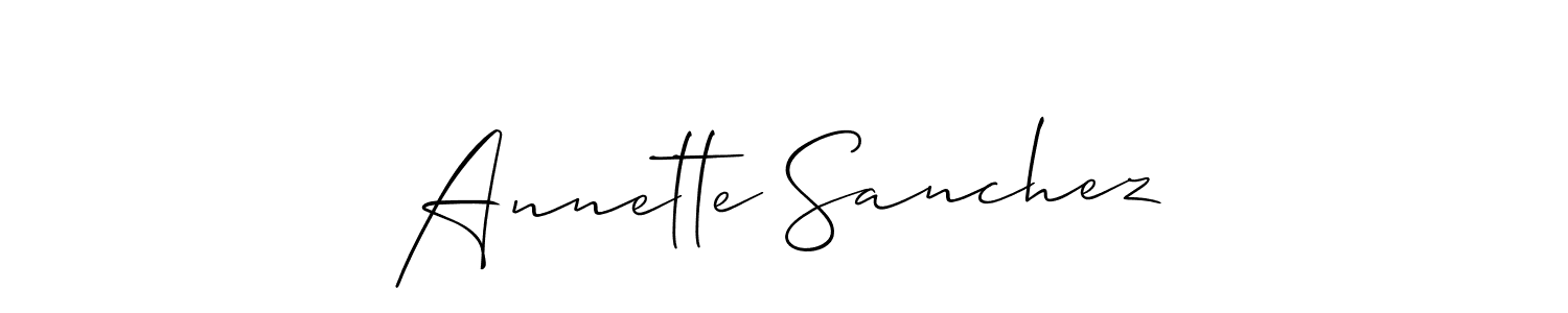 Use a signature maker to create a handwritten signature online. With this signature software, you can design (Allison_Script) your own signature for name Annette Sanchez. Annette Sanchez signature style 2 images and pictures png