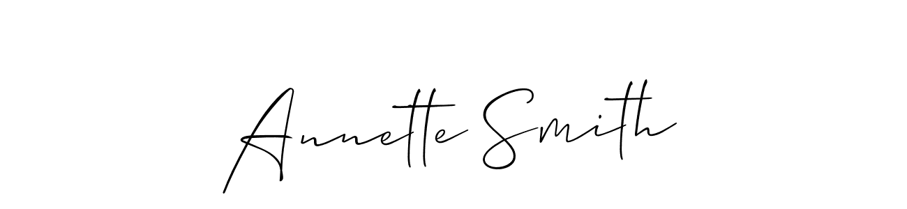 Allison_Script is a professional signature style that is perfect for those who want to add a touch of class to their signature. It is also a great choice for those who want to make their signature more unique. Get Annette Smith name to fancy signature for free. Annette Smith signature style 2 images and pictures png