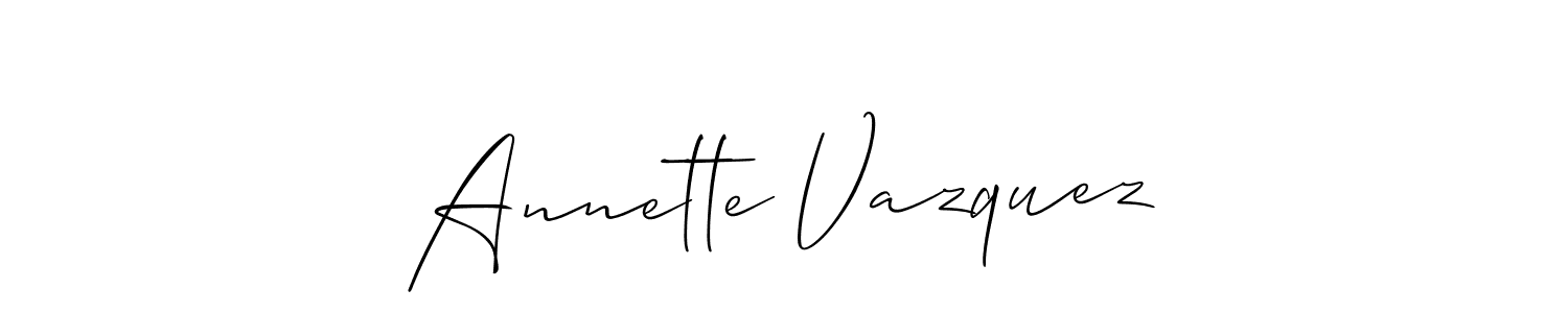 How to make Annette Vazquez signature? Allison_Script is a professional autograph style. Create handwritten signature for Annette Vazquez name. Annette Vazquez signature style 2 images and pictures png