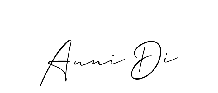 How to make Anni Di name signature. Use Allison_Script style for creating short signs online. This is the latest handwritten sign. Anni Di signature style 2 images and pictures png