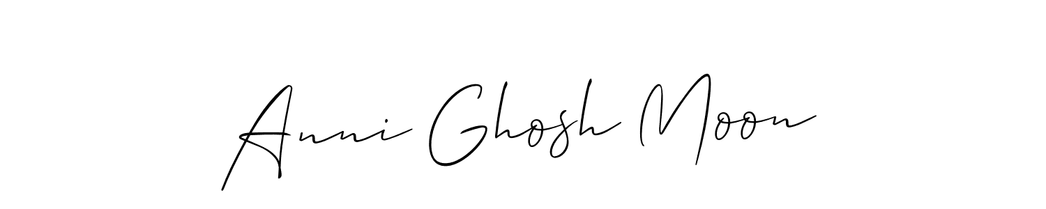 Also we have Anni Ghosh Moon name is the best signature style. Create professional handwritten signature collection using Allison_Script autograph style. Anni Ghosh Moon signature style 2 images and pictures png