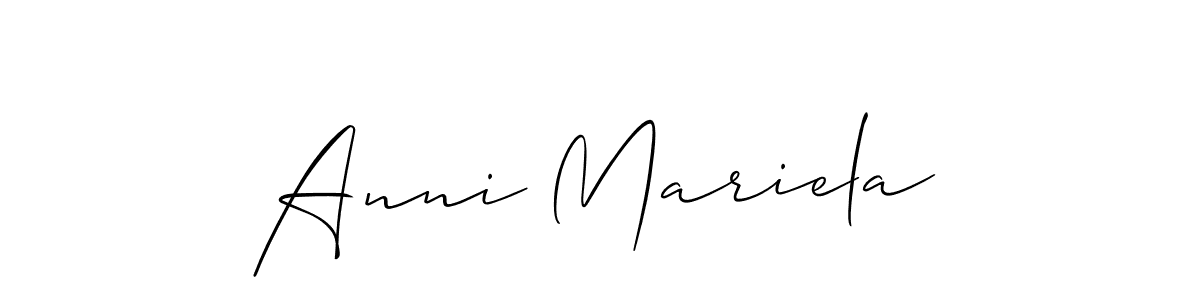 Similarly Allison_Script is the best handwritten signature design. Signature creator online .You can use it as an online autograph creator for name Anni Mariela. Anni Mariela signature style 2 images and pictures png