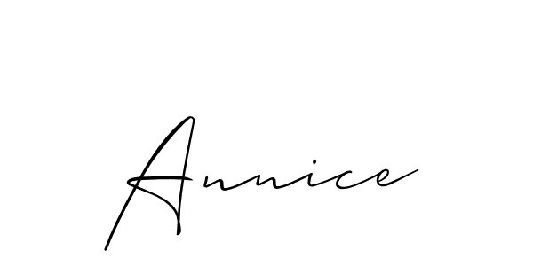 How to make Annice name signature. Use Allison_Script style for creating short signs online. This is the latest handwritten sign. Annice signature style 2 images and pictures png