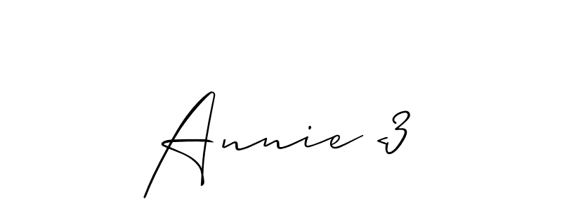 Use a signature maker to create a handwritten signature online. With this signature software, you can design (Allison_Script) your own signature for name Annie <3. Annie <3 signature style 2 images and pictures png