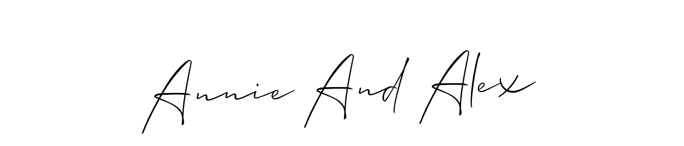 You should practise on your own different ways (Allison_Script) to write your name (Annie And Alex) in signature. don't let someone else do it for you. Annie And Alex signature style 2 images and pictures png