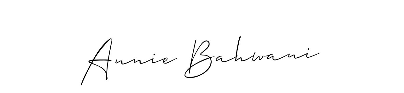 Create a beautiful signature design for name Annie Bahwani. With this signature (Allison_Script) fonts, you can make a handwritten signature for free. Annie Bahwani signature style 2 images and pictures png