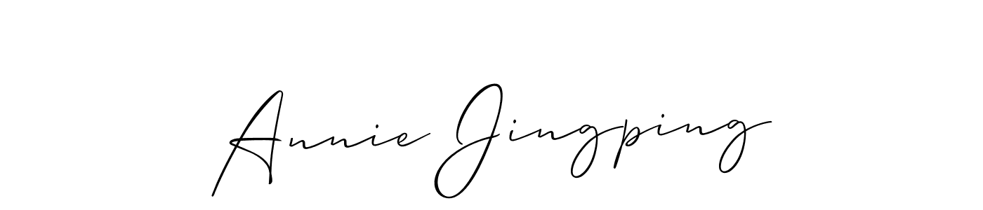 Use a signature maker to create a handwritten signature online. With this signature software, you can design (Allison_Script) your own signature for name Annie Jingping. Annie Jingping signature style 2 images and pictures png