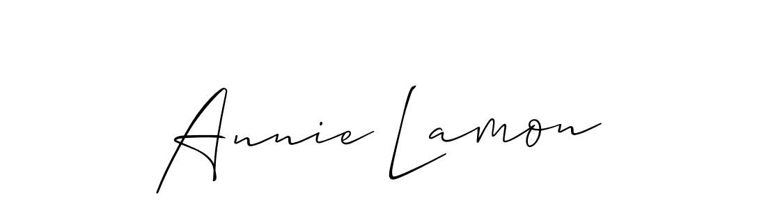 Design your own signature with our free online signature maker. With this signature software, you can create a handwritten (Allison_Script) signature for name Annie Lamon. Annie Lamon signature style 2 images and pictures png