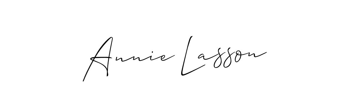 Also You can easily find your signature by using the search form. We will create Annie Lasson name handwritten signature images for you free of cost using Allison_Script sign style. Annie Lasson signature style 2 images and pictures png