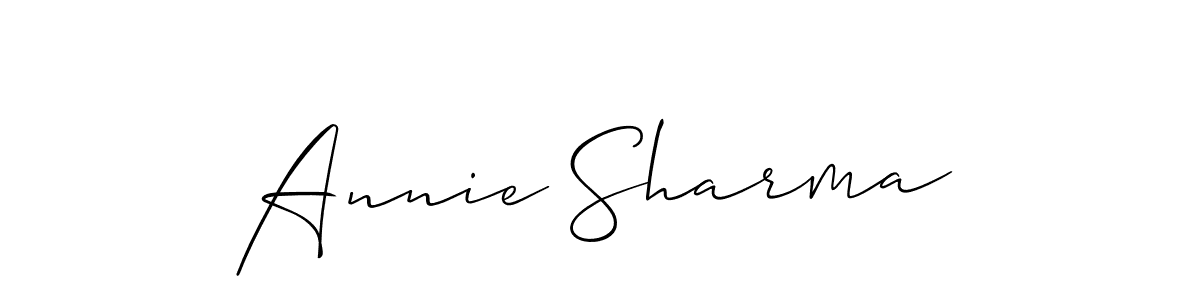 Make a beautiful signature design for name Annie Sharma. With this signature (Allison_Script) style, you can create a handwritten signature for free. Annie Sharma signature style 2 images and pictures png