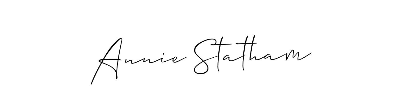 This is the best signature style for the Annie Statham name. Also you like these signature font (Allison_Script). Mix name signature. Annie Statham signature style 2 images and pictures png