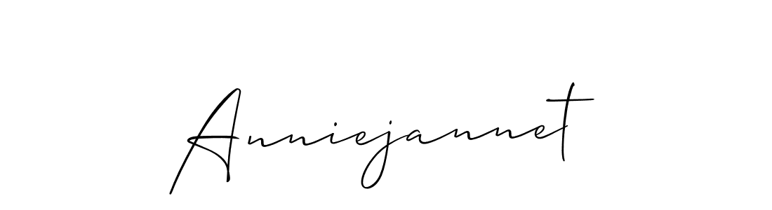 You should practise on your own different ways (Allison_Script) to write your name (Anniejannet) in signature. don't let someone else do it for you. Anniejannet signature style 2 images and pictures png