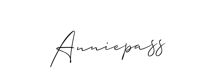 Make a beautiful signature design for name Anniepass. With this signature (Allison_Script) style, you can create a handwritten signature for free. Anniepass signature style 2 images and pictures png