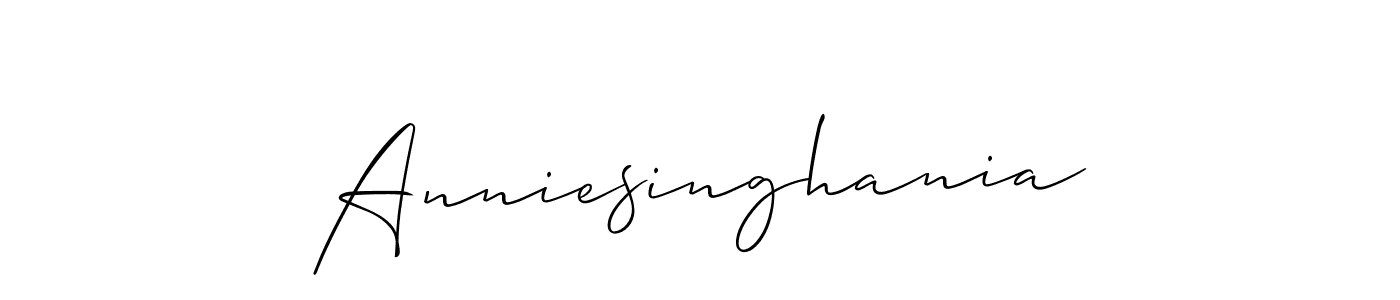 How to make Anniesinghania signature? Allison_Script is a professional autograph style. Create handwritten signature for Anniesinghania name. Anniesinghania signature style 2 images and pictures png