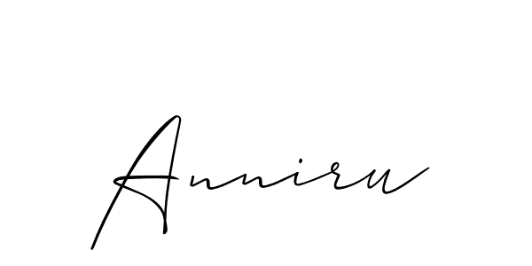 Design your own signature with our free online signature maker. With this signature software, you can create a handwritten (Allison_Script) signature for name Anniru. Anniru signature style 2 images and pictures png