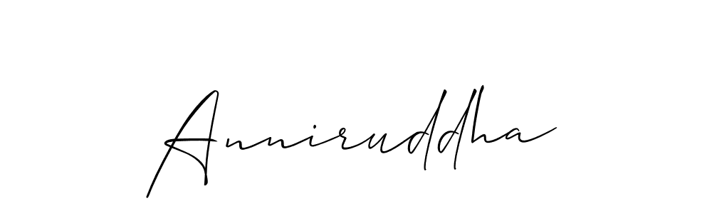 Create a beautiful signature design for name Anniruddha. With this signature (Allison_Script) fonts, you can make a handwritten signature for free. Anniruddha signature style 2 images and pictures png