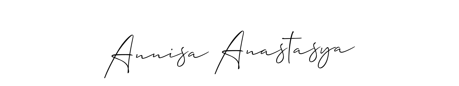 How to Draw Annisa Anastasya signature style? Allison_Script is a latest design signature styles for name Annisa Anastasya. Annisa Anastasya signature style 2 images and pictures png