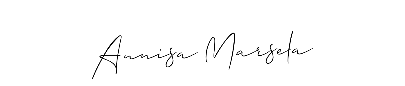 Also we have Annisa Marsela name is the best signature style. Create professional handwritten signature collection using Allison_Script autograph style. Annisa Marsela signature style 2 images and pictures png