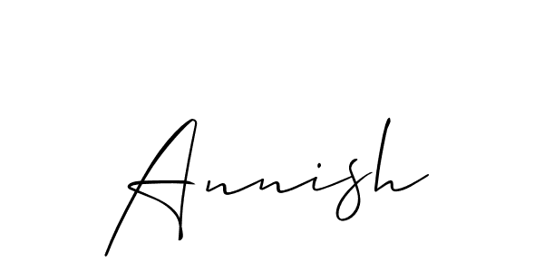 Also we have Annish name is the best signature style. Create professional handwritten signature collection using Allison_Script autograph style. Annish signature style 2 images and pictures png