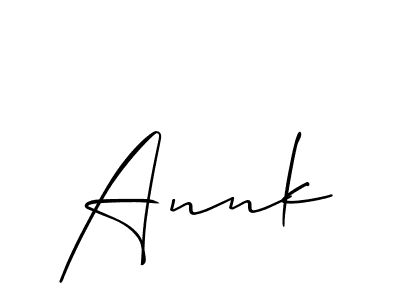 How to make Annk name signature. Use Allison_Script style for creating short signs online. This is the latest handwritten sign. Annk signature style 2 images and pictures png