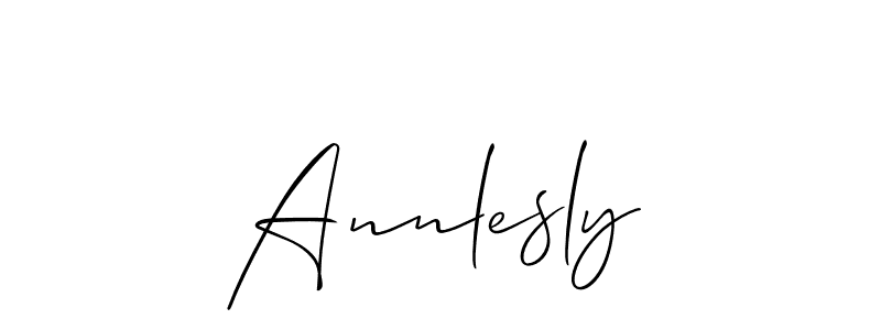 Similarly Allison_Script is the best handwritten signature design. Signature creator online .You can use it as an online autograph creator for name Annlesly. Annlesly signature style 2 images and pictures png