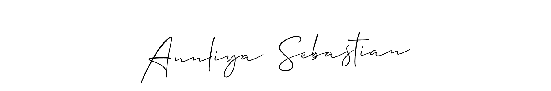 Use a signature maker to create a handwritten signature online. With this signature software, you can design (Allison_Script) your own signature for name Annliya  Sebastian. Annliya  Sebastian signature style 2 images and pictures png