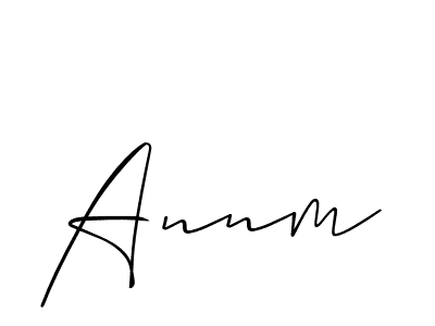 The best way (Allison_Script) to make a short signature is to pick only two or three words in your name. The name Annm include a total of six letters. For converting this name. Annm signature style 2 images and pictures png