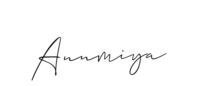 Use a signature maker to create a handwritten signature online. With this signature software, you can design (Allison_Script) your own signature for name Annmiya. Annmiya signature style 2 images and pictures png