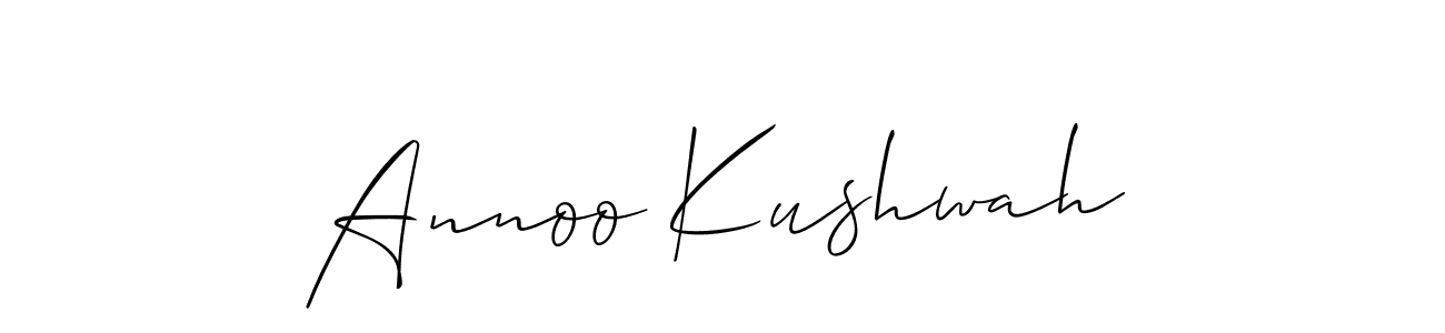 You should practise on your own different ways (Allison_Script) to write your name (Annoo Kushwah) in signature. don't let someone else do it for you. Annoo Kushwah signature style 2 images and pictures png