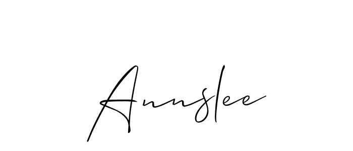 Also we have Annslee name is the best signature style. Create professional handwritten signature collection using Allison_Script autograph style. Annslee signature style 2 images and pictures png