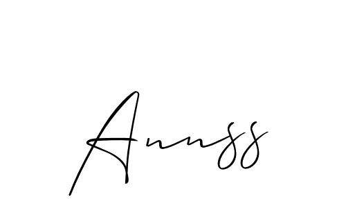 Design your own signature with our free online signature maker. With this signature software, you can create a handwritten (Allison_Script) signature for name Annss. Annss signature style 2 images and pictures png